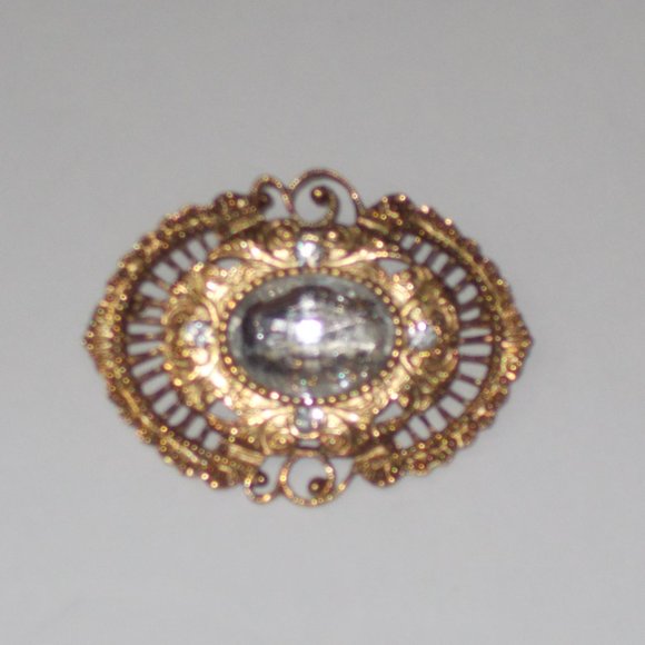 Vintage Antique Gold Fashion Broach Approximately 1 1/3"x2" - Picture 2 of 4